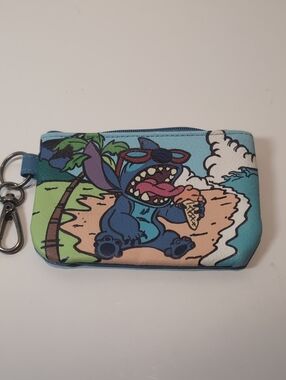 Disney - Loungedly Stitch Wallet, Change Purse, ID Holder With Key Ring